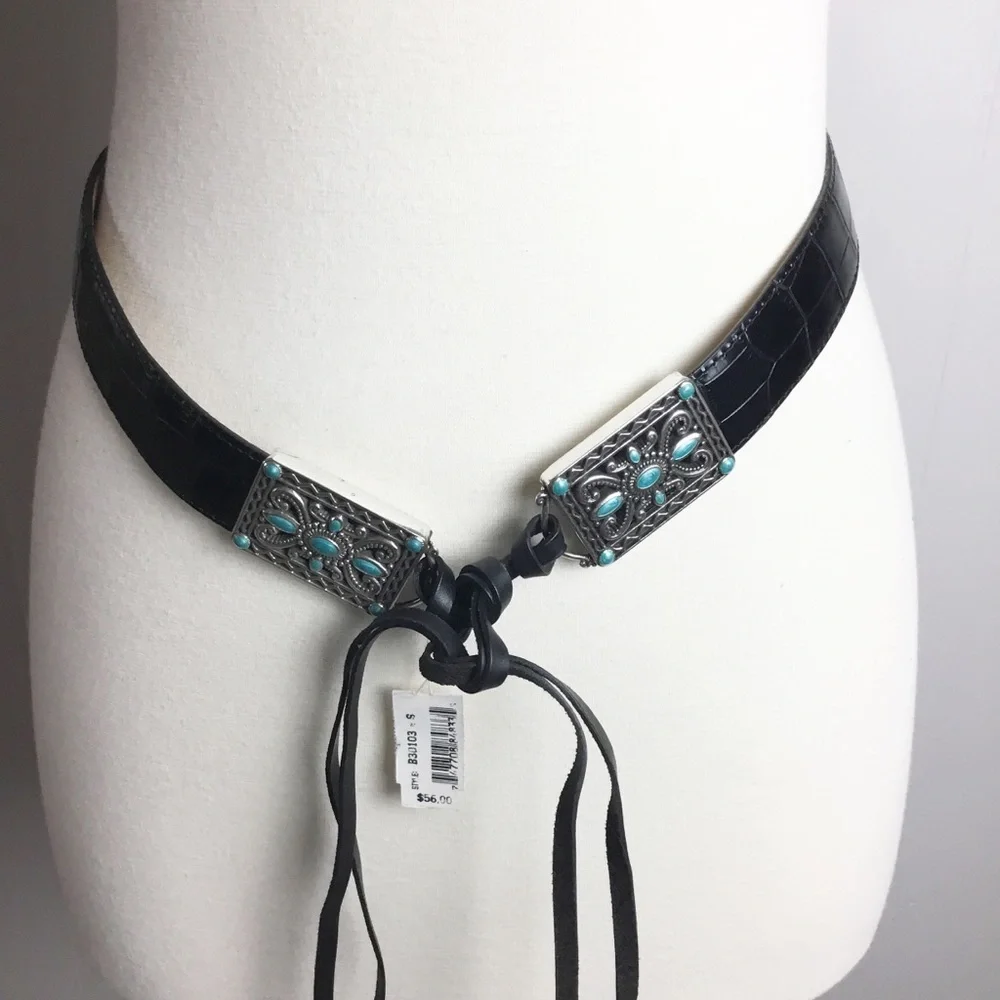 Vintage Brighton Fringe Leather Belt New Size S